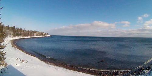 Beach in a beautiful bay in the suburbs of Tofte - live webcam, Minnesota Silver Bay