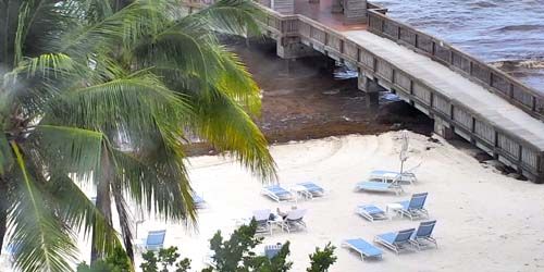 Playa de arena y gran muelle en Islamorada -  Webcam , Florida Miami