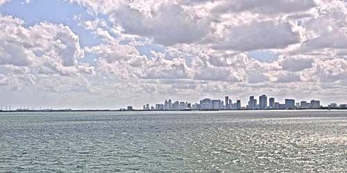 Golfo de Vizcaína desde el suburbio de Key Biscayne -  Webcam , Florida Miami