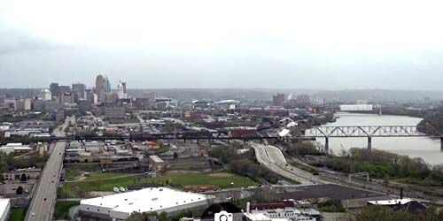 Panorama from above, Ohio River, Southern Bridge - live webcam, Ohio Cincinnati