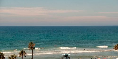 Beach on the coast of a beautiful bay in Cardiff - live webcam, California San Diego