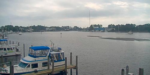 Jetty at the mouth of the river in Carrabelle - live webcam, Florida Port Saint Joe