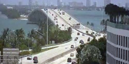 Julia Tuttle Causeway - live webcam, Florida Miami