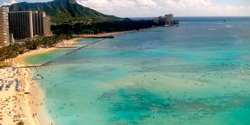 Playa de Waikiki, cumbre del cráter Diamond Head -  Webcam , Honolulu (HI)