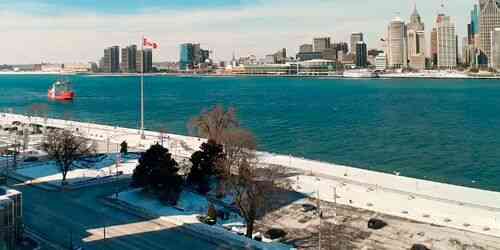 El centro de la ciudad desde la ribera del río Windsor webcam - Detroit