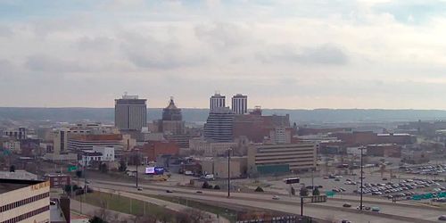 Panorama from above, skyscrapers in downtown - Live Webcam, Peoria (IL)