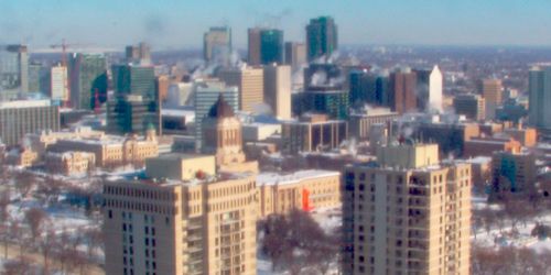 Downtown, view of skyscrapers - live webcam, Manitoba Winnipeg