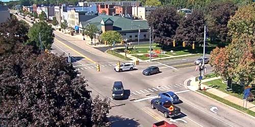 Downtown, panorama from above - live webcam, Michigan Coldwater