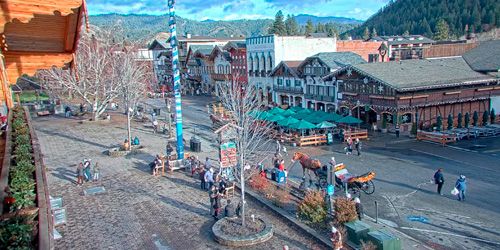 Front Street Park, shops and hotels - live webcam, Washington Leavenworth