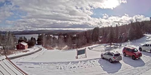 Car Parking near First Connecticut Lake - live webcam, New Hampshire Pittsburg
