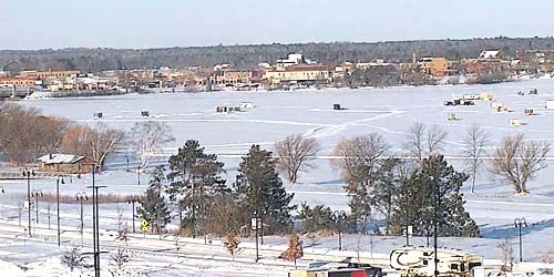 Panorama of the lake from above - live webcam, Minnesota Bemidji