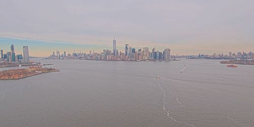 View of the city from the Statue of Liberty - live webcam, New York New York