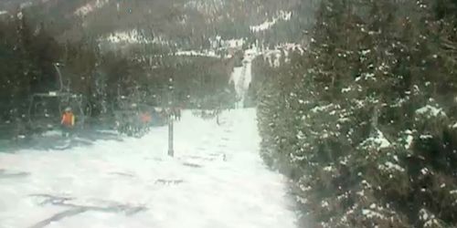Ski lift against the backdrop of beautiful mountains - live webcam, New Mexico Santa Fe