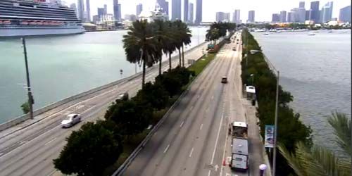Pont de la chaussée MacArthur -  Webсam , Florida Miami