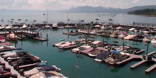 Marina with yachts in Tahoe City - live webcam, California South Lake Tahoe