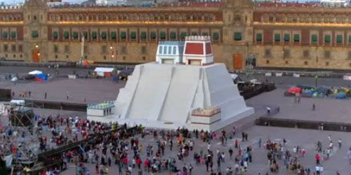 Palacio Nacional en la Plaza de la Constitución -  Webcam , La Ciudad de México (FD)