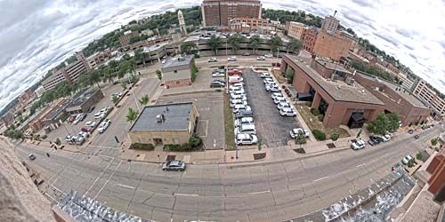 Vista de la ciudad desde el nido del halcón -  Webcam , Iowa Dubuque