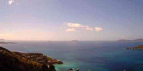 View of the Caribbean Sea from Saint John Island webcam - American virgin islands