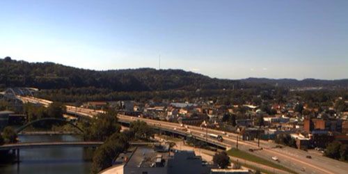 Panorama from above, view of the Canova River - live webcam, West Virginia Charleston