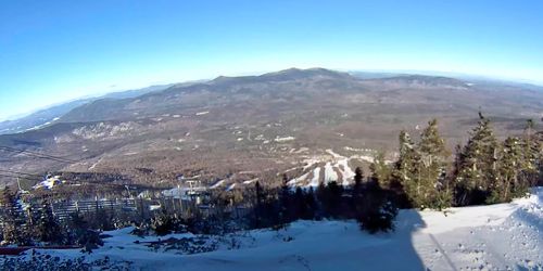 Panorama from the top station of the Sugarloaf Resort - live webcam, Maine Skowhegan