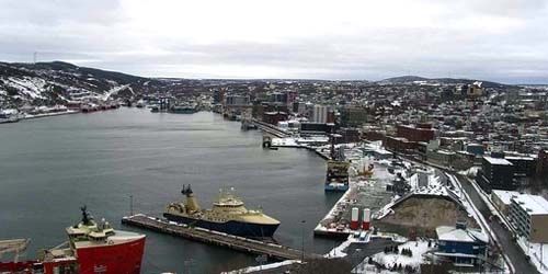 Seaport, panorama of the city from above - Live Webcam, St. John's (NL)