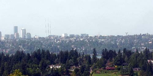 Panoramic view of Seattle - live webcam, Washington Bellevue