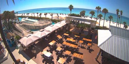 Outdoor bar with stage at Holiday Inn Resort - live webcam, Florida Panama City
