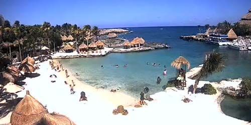 The beautiful beach of the Xcaret Park hotel - live webcam, Quintana Roo Playa del Carmen