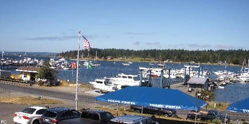 Mooring with yachts in Lopez Island - live webcam, Washington Bellingham