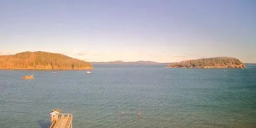 View of Bar Island from Mount Desert Webcam