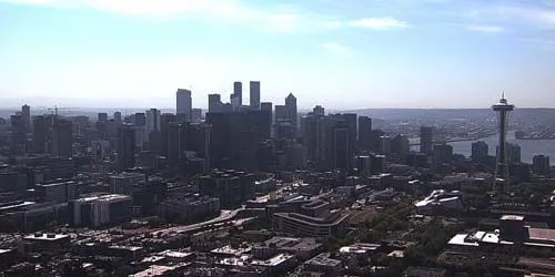 Vue aérienne du centre-ville de la Space Needle webcam - Seattle