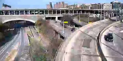 Road junction in front of the George Washington Bridge webcam - New York