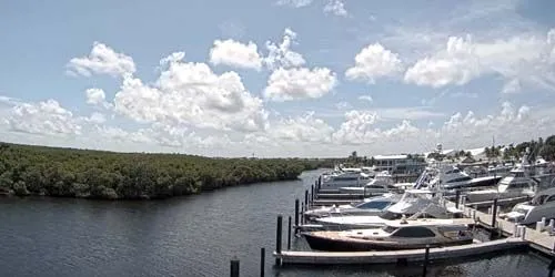 Marina con yates en Key Largo Cámara web