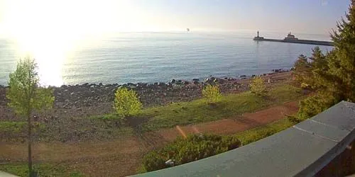 Terraplén, vista del faro webcam - Newport