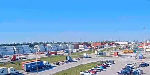 Line of trucks in Port Everglades webcam - Fort Lauderdale