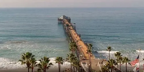 Área de surf en el muelle de Oceanside webcam - San Diego