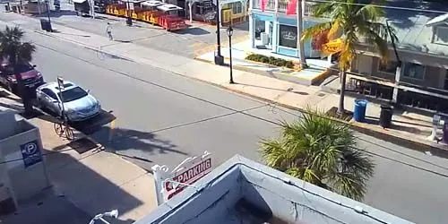 Pedestrians on the street in the city center Webcam