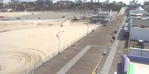 Santa Monica Pier, beach panorama webcam