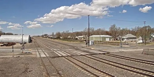 Railway crossing in the city center webcam