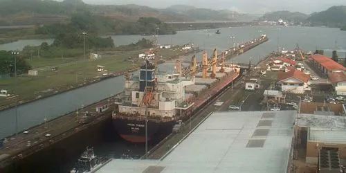 Ships in the Panama Canal webcam - Panama