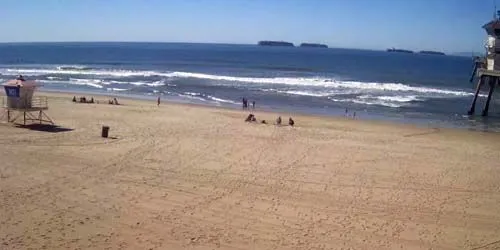 Vacationers at Huntington Beach Webcam